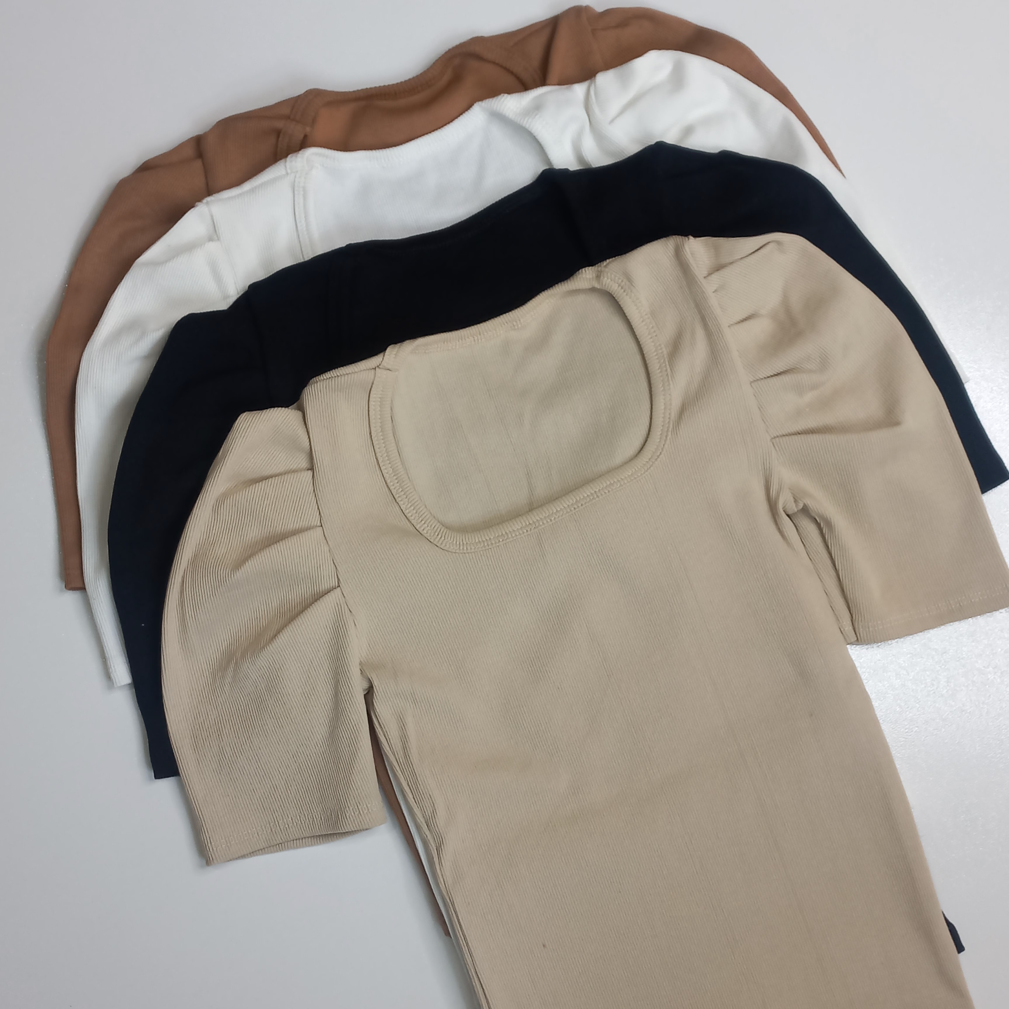 کراپ زنانه یقه خشتی جنس کبریتی عروسکی