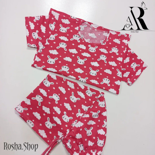 ست تیشرت شلوارک زنانه پنبه خنک🥰🐰