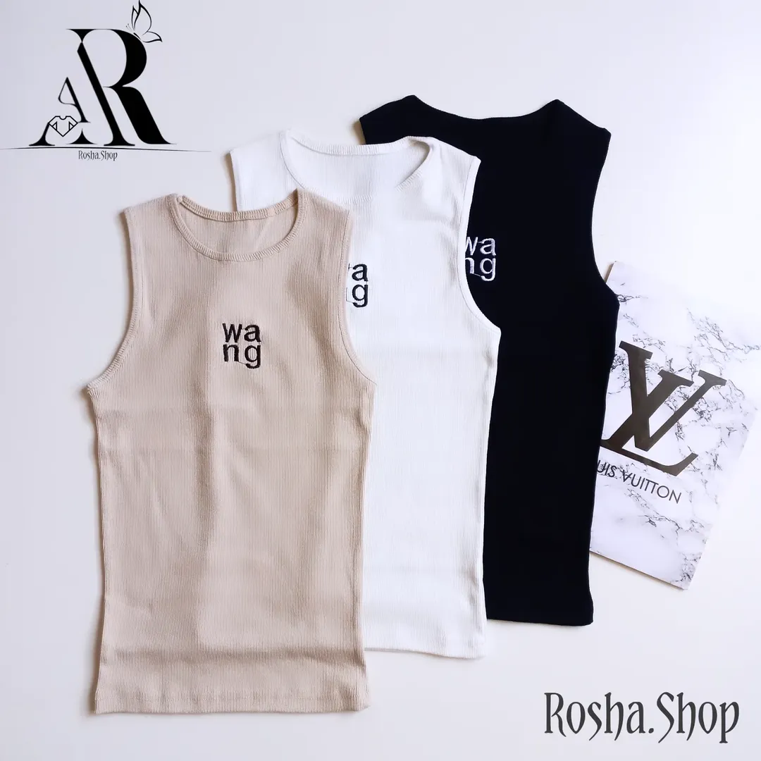 تاپ فانریپ یقه گرد گلدوزی وانگ🤎🍂